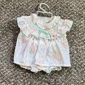 Vintage kids White and Pink Floral Cover Set with Ruffles